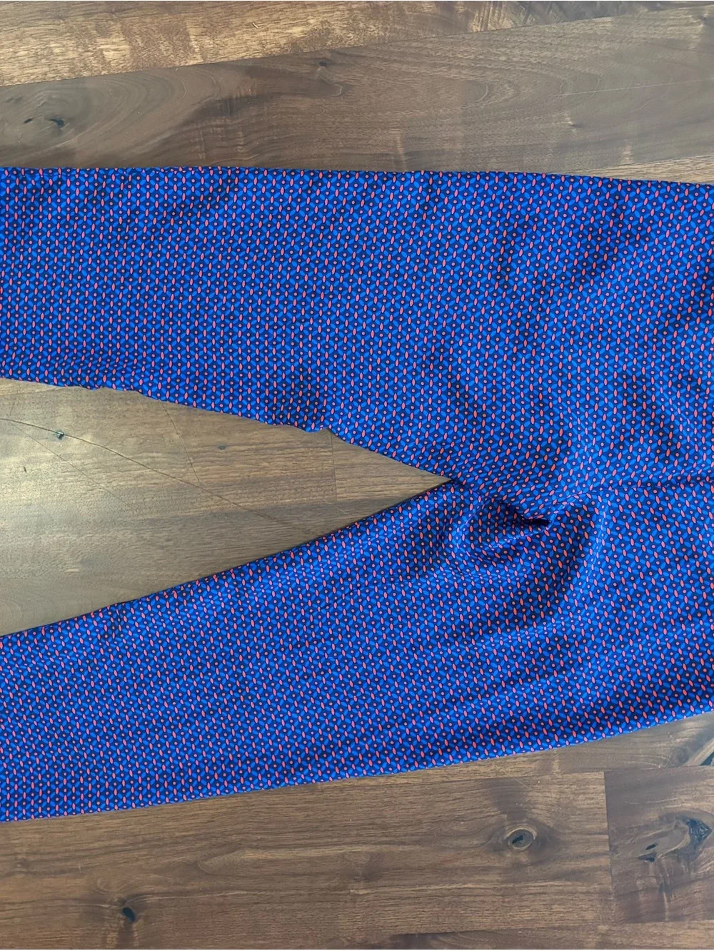 Tory Burch Blue and Red Geometric Print Pants
